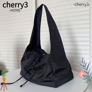 Cherry3 กระเป๋าสะพายไหล่ กระเป๋าถือ สีดํา สําหรับผู้หญิง