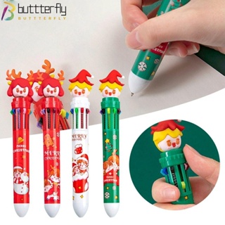 Buttterfly ปากกาลูกลื่น ลายการ์ตูนต้นคริสต์มาส ขนมปังขิง ของขวัญคริสต์มาส 1 ชิ้น 4 ชิ้น