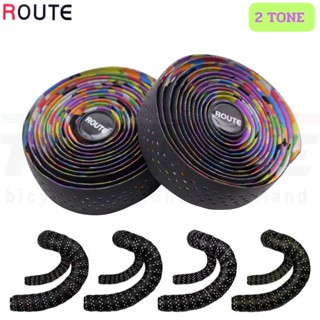 ผ้าพันแฮนด์จักรยานเสือหมอบ ROUTE แบบ 2TONE DOT TAG-BIKE