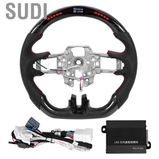 Sudi Car Carbon Fiber  Steering Wheel Shift Lights Display Fit for Ford Mustang V6 EcoBoost GT Shelby GT350R 2015 2016 2017