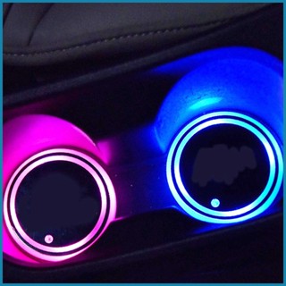 ที่รองแก้ว มีไฟ LED กันลื่น ชาร์จ USB สําหรับรถยนต์