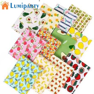 Lumiparty ชุดผ้าฝ้าย ลายผลไม้ แฮนด์เมด Diy สําหรับตกแต่งสมุดภาพ งานฝีมือ 12 ชิ้น