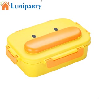 Lumiparty กล่องอาหารกลางวัน เบนโตะ สเตนเลส 316 แบบพกพา ลายการ์ตูนเป็ด พร้อมช่องใส่อาหาร