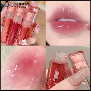 Sensory Party Bear Crystal Frozen Strawberry Gloss Lip Glaze Mirror Whitening Nude Color Graffiti Lip แต่งหน้าเกาหลี Y2k เครื่องสำอางค์ลิปสติก Lip Tint -eelhoe