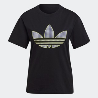 adidas ไลฟ์สไตล์ เสื้อยืด Trefoil Application ผู้หญิง สีดำ HB9435