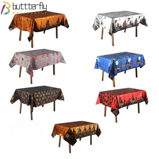 Buttterfly ผ้าปูโต๊ะฮาโลวีน, ผ้าปูโต๊ะฟักทองผีบรอนซ์ แบบใช้แล้วทิ้ง, ผ้าปูโต๊ะพลาสติก แบบใช้แล้วทิ้ง สําหรับตกแต่งฮาโลวีน