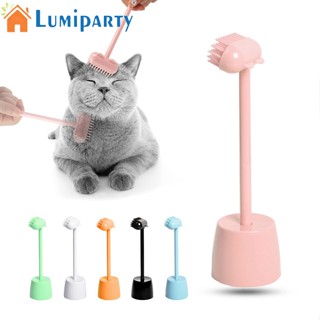 Lumiparty 2 In 1 แปรงกําจัดขนแมว รูปหูแมวน่ารัก หวีแปรงนวด ของเล่น พร้อมขาตั้งแสดง