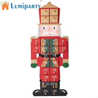 Lumiparty ปฏิทินนับถอยหลัง แบบไม้ 24 ลิ้นชัก สําหรับตกแต่งบ้าน คริสต์มาส