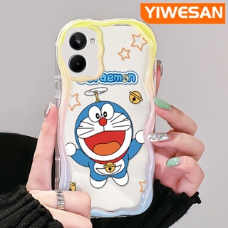 สําหรับ Realme 10 เคสการ์ตูนน่ารัก โดราเอมอน ขอบคลื่น เนื้อครีม ใส เคสโทรศัพท์ กันกระแทก ซิลิโคนนิ่ม