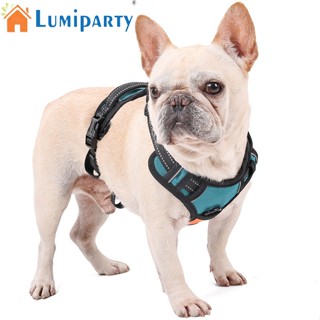 Lumiparty สายรัดหน้าอกสัตว์เลี้ยง สะท้อนแสง กันระเบิด พร้อมหัวเข็มขัดปรับได้ แหวนตัว D