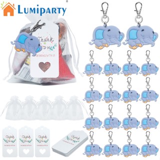 Lumiparty พวงกุญแจช้างน่ารัก 30 ชิ้น พร้อมป้ายแท็กกระดาษ Thank You ของขวัญ สําหรับตกแต่งงานเลี้ยงวันเกิดเด็ก