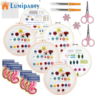 Lumiparty ชุดอุปกรณ์เย็บปักถักร้อย ปักครอสสติตช์ สําหรับผู้เริ่มต้น 6 ชิ้น