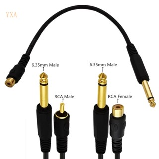 Yxa อะแดปเตอร์แปลงสายเคเบิ้ล ชุบทอง 6 35 มม. 1 4 Mono Male to RCA Male AUX