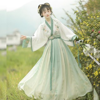 ของแท้ Hanfu กระโปรงยาว ปักลายไม้กางเขน สไตล์จีนโบราณ เหมาะกับฤดูใบไม้ผลิ และฤดูร้อน และฤดูใบไม้ร่วง สําหรับผู้หญิง