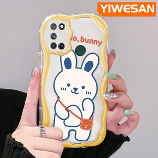 เคสโทรศัพท์มือถือ ซิลิโคนใส กันกระแทก ลายการ์ตูนกระต่ายน้อยน่ารัก สีขาว สําหรับ Realme 7 Pro 7i C17 Narzo 20 Pro