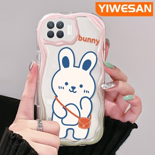 เคสโทรศัพท์มือถือ ซิลิโคนใส กันกระแทก ลายการ์ตูนกระต่ายน้อยน่ารัก สีขาว สําหรับ OPPO A93 2020 F17 Pro Reno 4F Reno 4 Lite