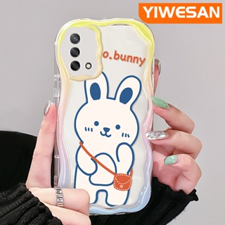 เคสโทรศัพท์มือถือ ซิลิโคนใส กันกระแทก ลายการ์ตูนกระต่ายน้อยน่ารัก สีขาว สําหรับ OPPO A74 4G A95 4G F19 F19S Reno 6 Lite