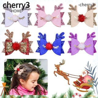 Cherry3 กิ๊บติดผม รูปกวางเอลก์ คริสต์มาส สําหรับผู้หญิง