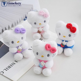 Timekey พวงกุญแจ จี้ตุ๊กตาการ์ตูนแมวน่ารัก ขนาด 12 ซม. สําหรับห้อยกระเป๋า Q2Y8