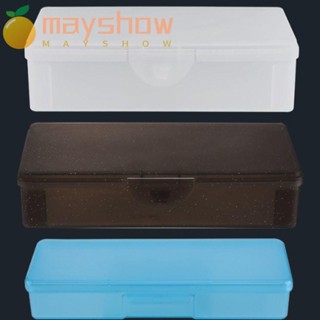 Mayshow กล่องพลาสติกใส ทรงสี่เหลี่ยมผืนผ้า กันฝุ่น 7 สี 18.5*4 ซม. อเนกประสงค์ คุณภาพสูง สําหรับจัดเก็บอะไหล่เล็บ