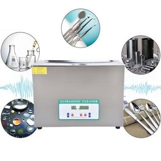 SaTine Shop Ultrasonic Cleaner 30L 600W Large Ultra Sonic Tank Bath Cleaning Machine Timer DK‑1030HTD