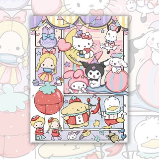 SANRIO ภาพวาดสีน้ํามันดิจิทัล รูปการ์ตูน Cinnamoroll Arts &amp; Crafts Kuromi Hello Kitty ขนาด 30 ซม. ของเล่นเสริมการเรียนรู้ สําหรับเด็ก