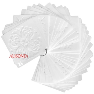 Alisond1 แผ่นแม่แบบฉลุลาย 36 ชิ้น 56 ชิ้น สําหรับตกแต่งสมุดภาพ การ์ด DIY