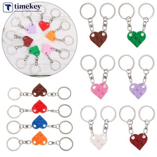 Timekey พวงกุญแจบล็อกตัวต่อ รูปหัวใจน่ารัก แยกส่วนได้ ของขวัญ สําหรับคู่รัก ผู้ชาย ผู้หญิง N4X6 1 คู่