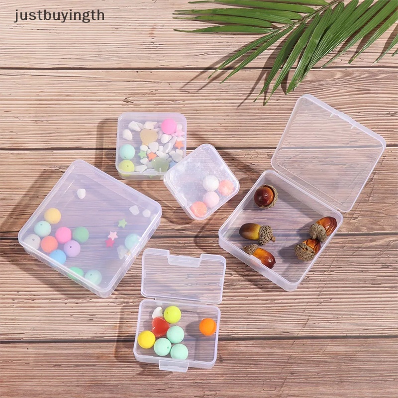 [JBTH] กล่องพลาสติกใส ทรงสี่เหลี่ยม ขนาดเล็ก สําหรับใส่เครื่องประดับ ต่างหู แหวน ลูกปัด 2 ชิ้น [JB]