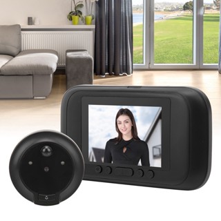 Intelligent Security 3.5in Smart Door Viewer Night Vision PIR การตรวจจับการเคลื่อนไหว Body Sensor หน้าจอ LED สีดำ