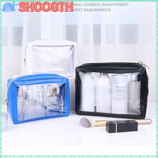 Shoogth กระเป๋าเครื่องสําอาง PVC ใส มีซิป 2 ขนาด