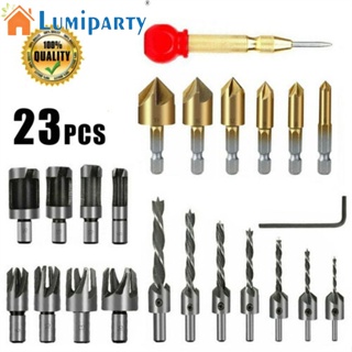 Lumiparty ดอกสว่านเคาน์เตอร์ซิงค์ สําหรับงานไม้ Diy 23 ชิ้น