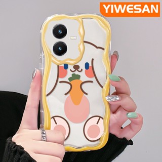 เคสโทรศัพท์มือถือแบบนิ่ม ใส กันกระแทก ลายการ์ตูนกระต่ายหน้ายิ้มน่ารัก สําหรับ VIVO Y22 Y22s