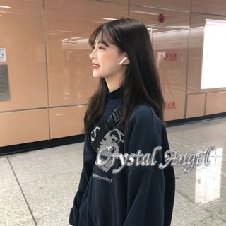 Crystal เสื้อผ้าผู้ญิง แขนยาว เสื้อฮู้ด คลุมหญิง สไตล์เกาหลี แฟชั่น A98J2MM 34Z230825