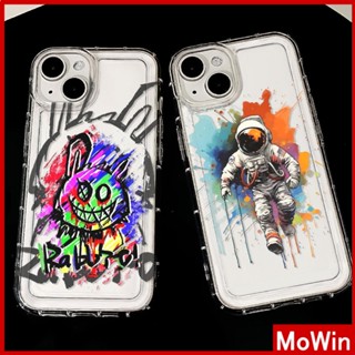 Mowin - เข้ากันได้สำหรับ เคสไอโฟน เคสไอโฟน11 เคส iphone 11 กรณีกรอบรูปถุงลมนิรภัย TPU โปร่งใสกันกระแทกป้องกัน Doodle นักบินอวกาศกระต่ายเข้ากันได้กับ iPhone 13 PRO MAX 12 PRO MAX 11 XR XS 7 8