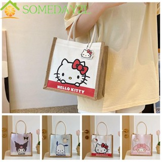 Somedayzl Kuromi กระเป๋าโท้ท ลายการ์ตูน Pochacco ความจุขนาดใหญ่ สําหรับนักเรียน