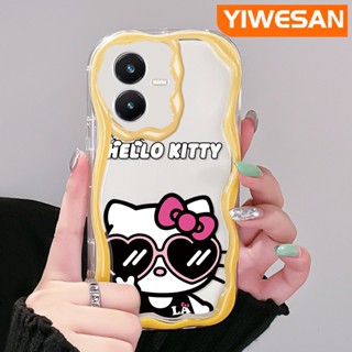 เคสโทรศัพท์มือถือแบบนิ่ม ใส กันกระแทก ลายการ์ตูนเฮลโลคิตตี้ สําหรับ VIVO Y22 Y22s