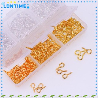 Lontime ตะขอสกรูตาไก่ ขนาดเล็ก 3 ขนาด 2 สี 5x10 มม. 4x8 มม. 800 ชิ้น