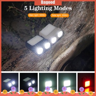 ♪Bagood♪พร้อมส่ง พวงกุญแจไฟหน้า LED COB Type-C 1200mAh 5 โหมด กันน้ํา สําหรับวิ่งกลางแจ้ง