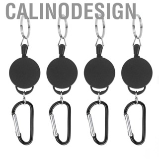 Calinodesign 4pcs Telescopic Keychain -Theft Creative Retractable KeyRing Nylon Rope