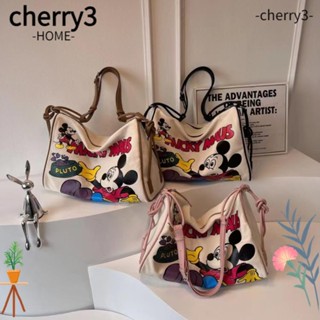 Cherry3 กระเป๋าสะพายข้าง ผ้าแคนวาส มีซิป จุของได้เยอะ