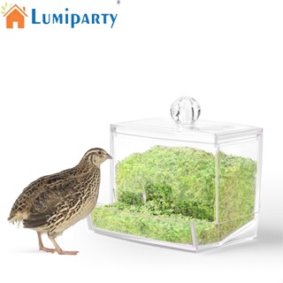 Lumiparty กล่องให้อาหารไก่ แบบอัตโนมัติ ขนาดเล็ก จุของได้เยอะ ป้องกันการคว่ํา