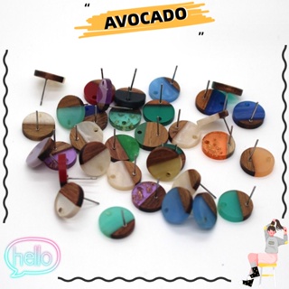 Avocarr ต่างหูไม้เรซิ่น ทรงกลม แบน คละสี สําหรับทําเครื่องประดับ 20 ชิ้น