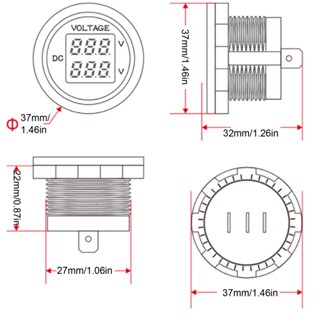 [LMC] เครื่องวัดแรงดันไฟฟ้าดิจิทัล LED 12‐24V กันน้ํา สําหรับยานพาหนะ