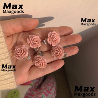 Maxg กิ๊บติดผม ลายดอกกุหลาบ สีชมพู น่ารัก สําหรับเด็กผู้หญิง 5 ชิ้น 5 ชิ้น