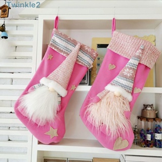 Twinkle ถุงน่องคริสต์มาส แบบผ้า สําหรับแขวนตกแต่งต้นคริสต์มาส DIY