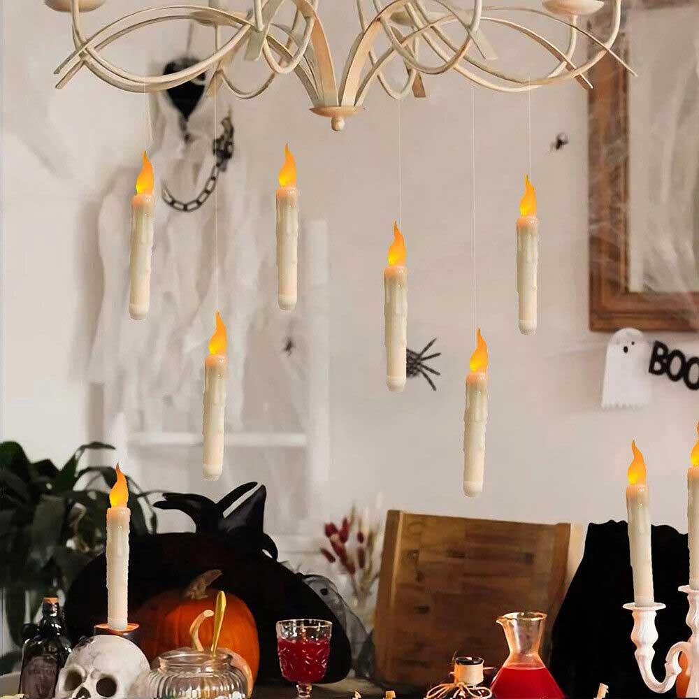 Halloween 12 Floating Candles Hanging Harry Potter Lights Candles Warm White LED