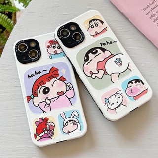 เคสโทรศัพท์มือถือหนัง ลายการ์ตูนชินจังน่ารัก สําหรับ iPhone 14ProMax 13 12 11 Mini