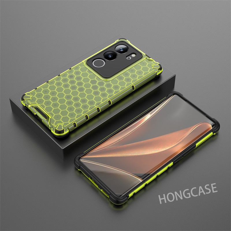 เคสโทรศัพท์สําหรับVivo V21 V21E V25 V25E V27 V27E V27S V29 V50 V50E ES 4G 5G 2023 ถุงลมนิรภัยปลอกเกราะกันกระแทกหรูหราซิลิโคนรังผึ้งกรณีฝาครอบ