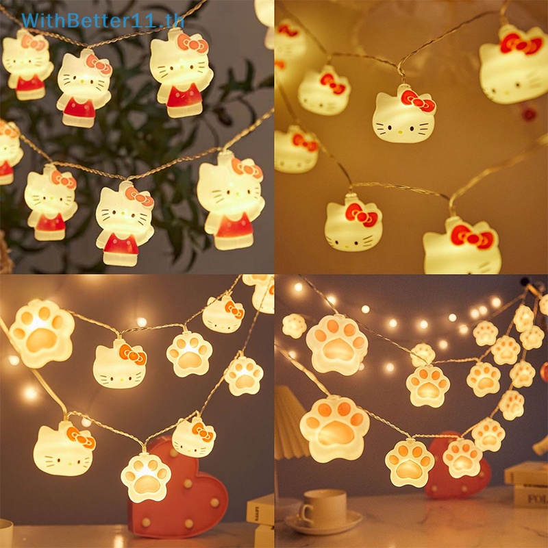 สายไฟ Led รูปการ์ตูนคิตตี้ เรืองแสง สําหรับตกแต่งห้องเล่นเกม